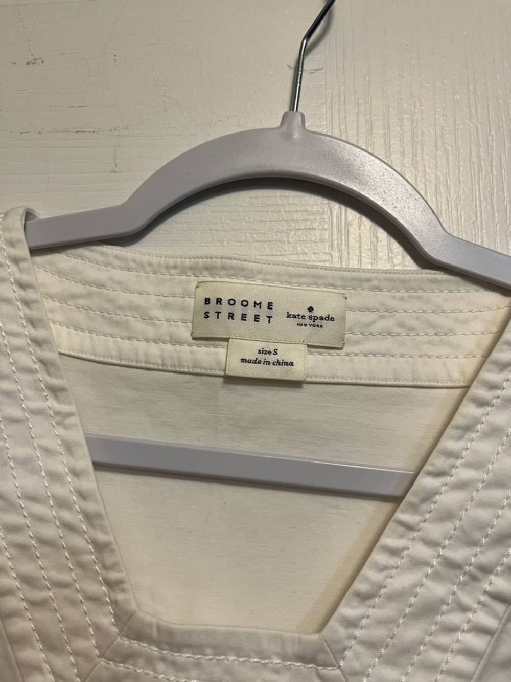 kate spade White Peplum Ruffle Sleeve Cotton Blouse - Picture 2 of 3